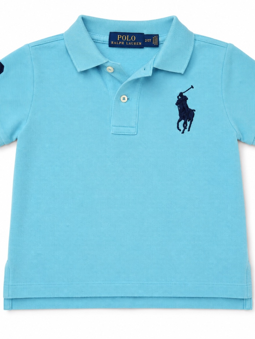 Polo by Ralph Lauren Toddler Light Aqua Polo with Navy Pony